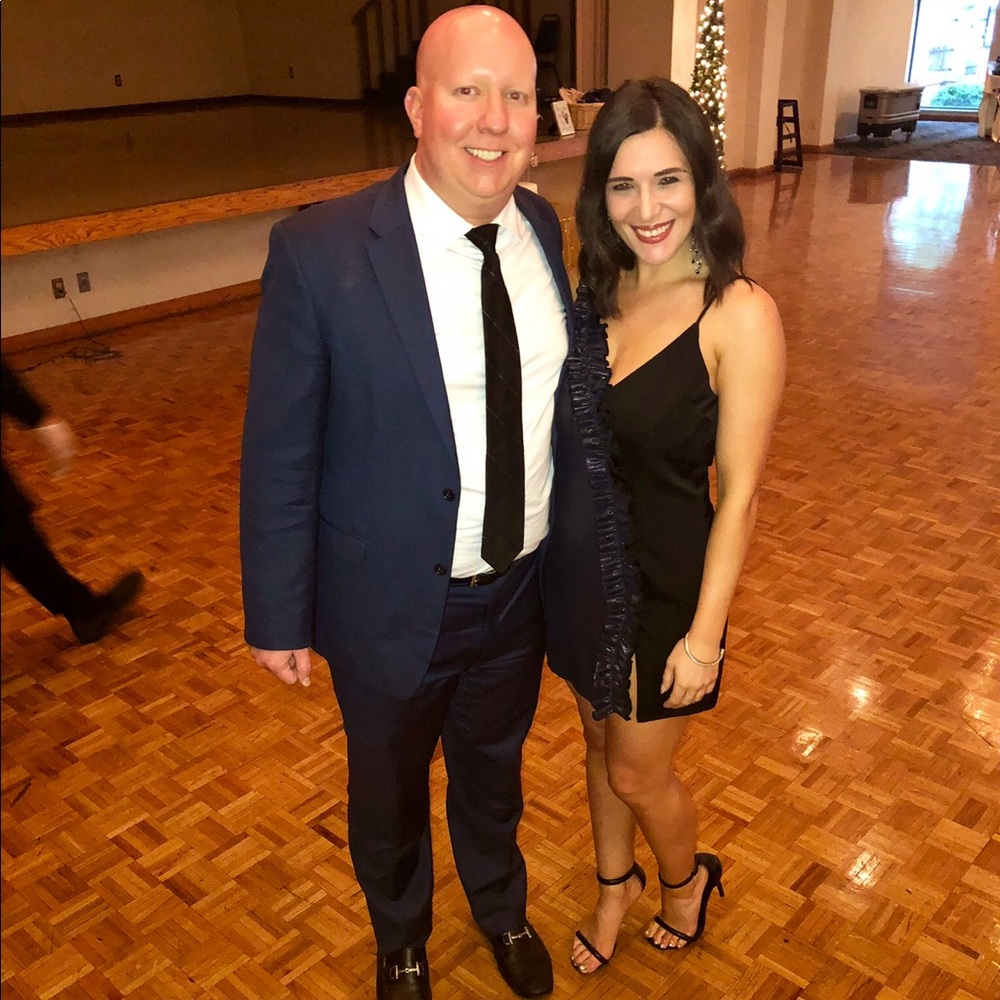 NBD Black and Navy Metallic dress - Low Back